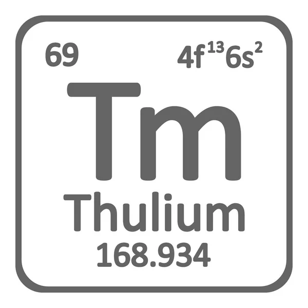 Periodensystem Element Thulium Symbol Auf Weißem Hintergrund Vektorillustration — Stockvektor