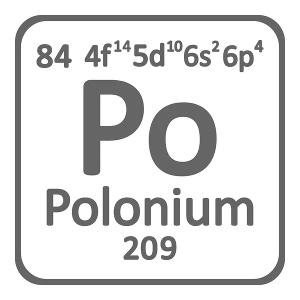 Periodic Table Element Polonium Pictogram Witte Achtergrond Vectorillustratie — Stockvector