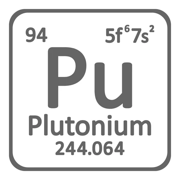 周期的なテーブル要素プルトニウム アイコン白背景に ベクトル図 — ストックベクタ