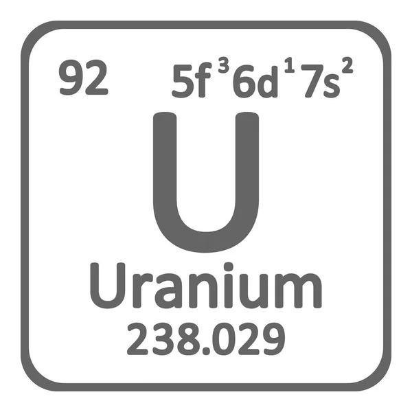 Tavola Periodica Elemento Uranio Icona Sfondo Bianco Illustrazione Vettoriale — Vettoriale Stock