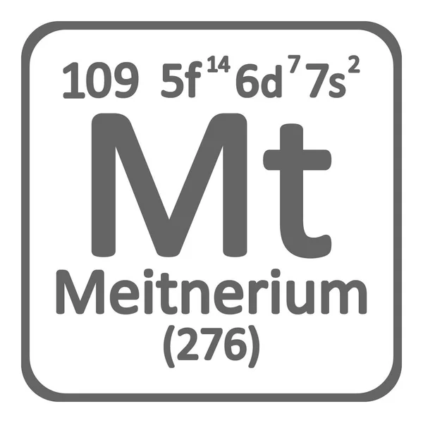 Periodensystem Element Meitnerium Symbol Auf Weißem Hintergrund Vektorillustration — Stockvektor