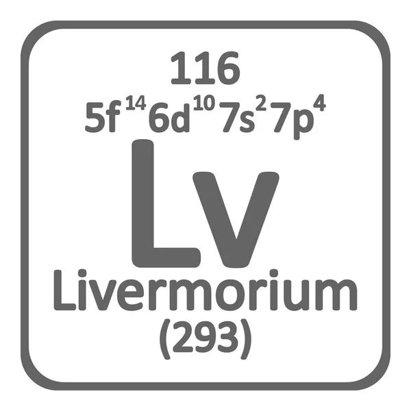 Periodická Tabulka Prvků Livermorium Ikona Bílém Pozadí Vektorové Ilustrace — Stockový vektor