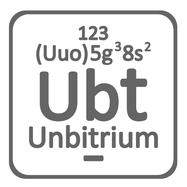 Periodiska Systemet Elementikon Unbitrium Vit Bakgrund Vektorillustration — Stock vektor