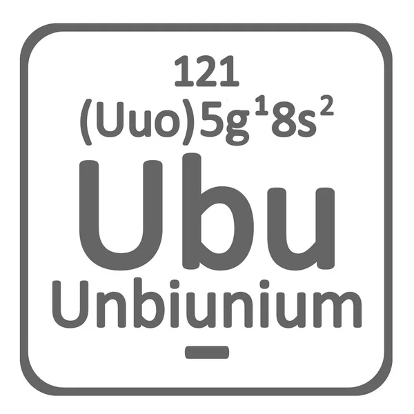 Periodic Table Pictogram Van Unbinilium Van Het Element Een Witte — Stockvector