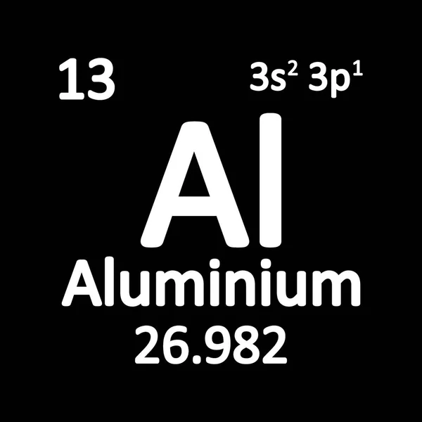 Periodensystem Element Aluminium Symbol Auf Weißem Hintergrund Vektorillustration — Stockvektor