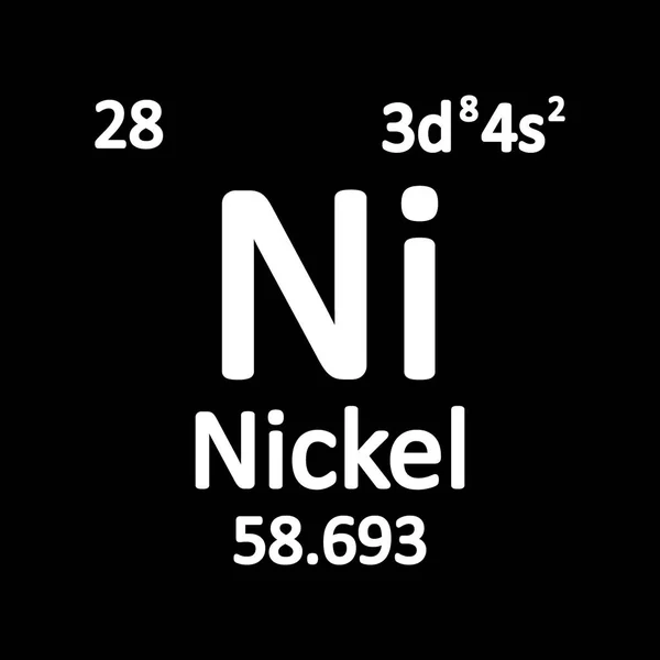 Periodic Table Pictogram Van Nikkel Van Het Element Een Witte — Stockvector
