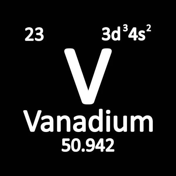Елемент періодичної таблиці значок ванадію . — стоковий вектор