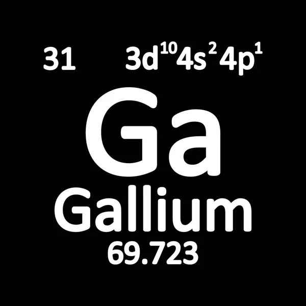 Icône Gallium Élément Table Périodique Sur Fond Blanc Illustration Vectorielle — Image vectorielle