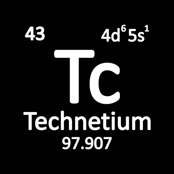 Ícone Periódico Technetium Elemento Tabela Fundo Branco Ilustração Vetorial — Vetor de Stock