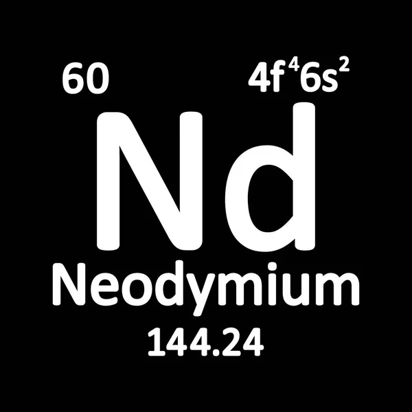 Periodensystem Element Neodym Symbol Auf Weißem Hintergrund Vektorillustration — Stockvektor