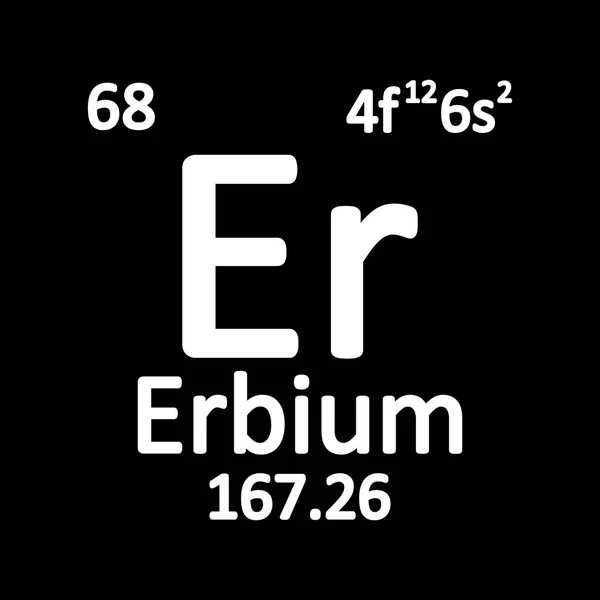 Periodic Table Element Erbium Pictogram Witte Achtergrond Vectorillustratie — Stockvector