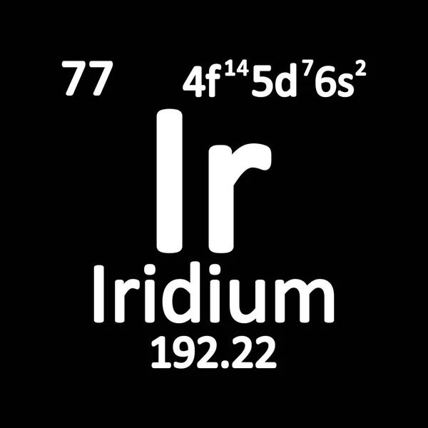 Періодична Іридієва Піктограма Елемента Таблиці Білому Тлі Векторні Ілюстрації — стоковий вектор