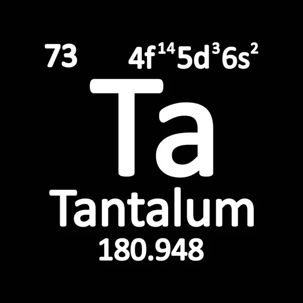 Periodic Table Element Tantaal Pictogram Witte Achtergrond Vectorillustratie — Stockvector