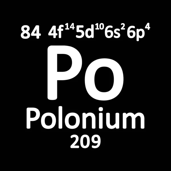 Periodic Table Element Polonium Pictogram Witte Achtergrond Vectorillustratie — Stockvector