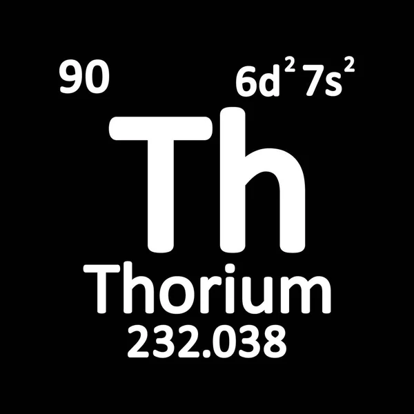 Icône Thorium Élément Table Périodique Sur Fond Blanc Illustration Vectorielle — Image vectorielle