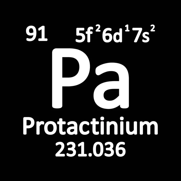 Periodic Table Element Protactinium Pictogram Witte Achtergrond Vectorillustratie — Stockvector