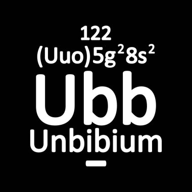 Periyodik Tablo öğesi unbinilium simgesi. Vektör çizim.