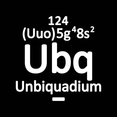 Periyodik Tablo öğesi unbinilium simgesi. Vektör çizim.