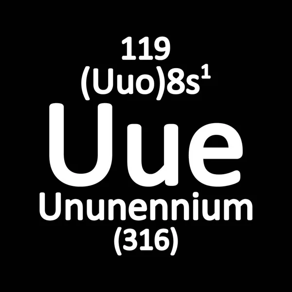 Periodic Table Pictogram Van Het Element Ununennium Vectorillustratie — Stockvector