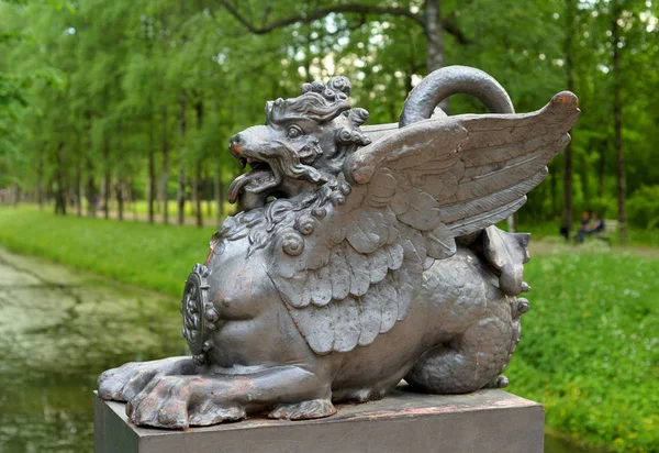 Escultura Dragão Chinês Tsarskoye Selo Rússia — Fotografia de Stock
