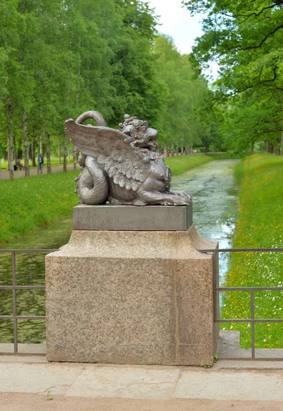 Escultura Del Dragón Chino Tsarskoye Selo Rusia — Foto de Stock