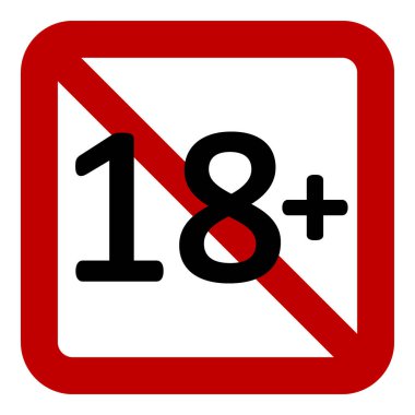 kısıtlama işareti beyaz arka plan üzerinde 18 yaş. Vektör çizim.