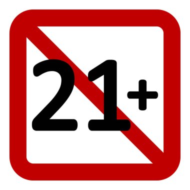 21 beyaz zemin üzerine kısıtlama işareti yaş. Vektör çizim.