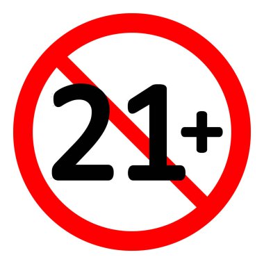 21 beyaz zemin üzerine kısıtlama işareti yaş. Vektör çizim.