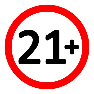 21 beyaz zemin üzerine kısıtlama işareti yaş. Vektör çizim.