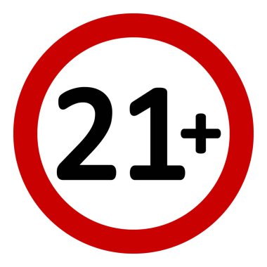 21 beyaz zemin üzerine kısıtlama işareti yaş. Vektör çizim.