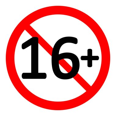 12 yaş beyaz zemin üzerine kısıtlama işareti. Vektör çizim.