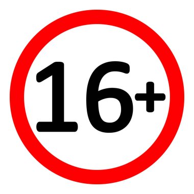 12 yaş beyaz zemin üzerine kısıtlama işareti. Vektör çizim.