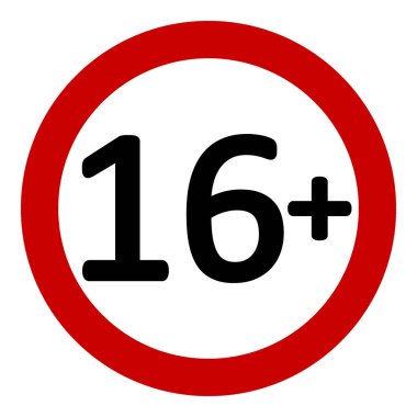 12 yaş beyaz zemin üzerine kısıtlama işareti. Vektör çizim.