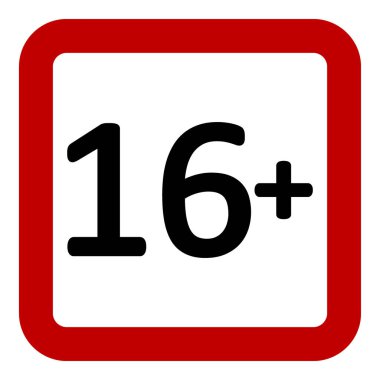 12 yaş beyaz zemin üzerine kısıtlama işareti. Vektör çizim.