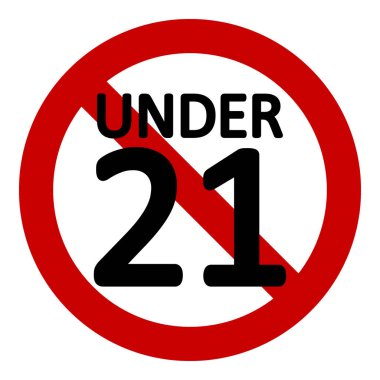21 beyaz zemin üzerine kısıtlama işareti yaş. Vektör çizim.