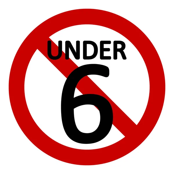 6 signe de restriction d'âge . — Image vectorielle