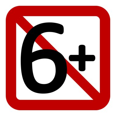 6 beyaz zemin üzerine kısıtlama işareti yaş. Vektör çizim.