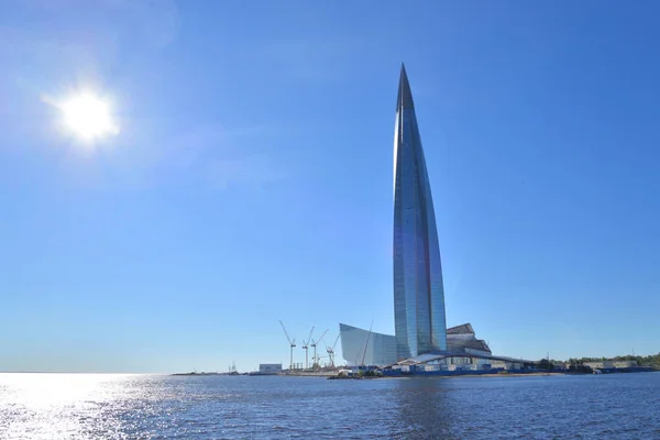 Arranha Céu Lakhta Center Costa Golfo Finlândia São Petersburgo Rússia — Fotografia de Stock