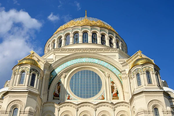 Námořní Katedrála Svatého Mikuláše Svým Způsobem Divotvůrce Kronštadtu Rusko — Stock fotografie