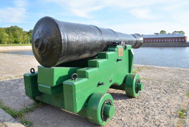 Kronstadt, Saint Petersburg, Rusya Federasyonu eski top yakın çekim.