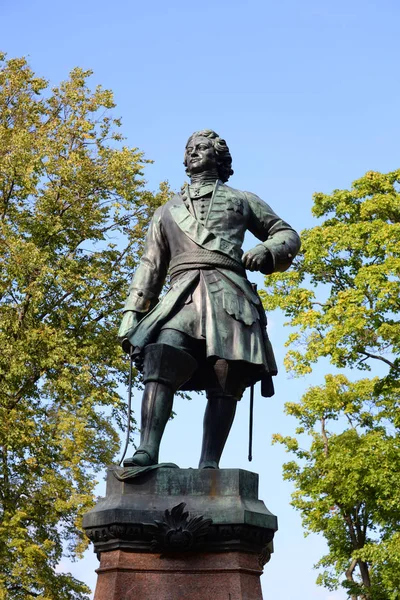 Petersburg Rússia Agosto 2018 Estátua Pedro Magno Kronstadt Pedro Alekseevich — Fotografia de Stock