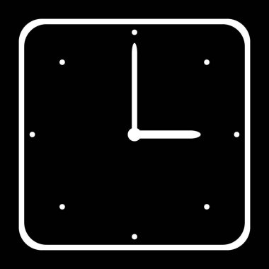 Siyah arkaplanda saat simgesi. vektör illüstrasyonu.