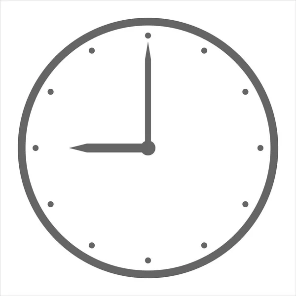 Ρολόι Εικονίδιο Λευκό Φόντο Εικονογράφηση Διανύσματος — Διανυσματικό Αρχείο