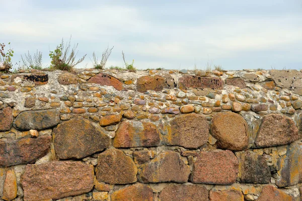 Stare Mury Twierdzy Bloków Granitu — Zdjęcie stockowe