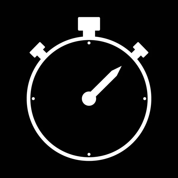 Icona Cronometro Sfondo Nero Illustrazione Vettoriale — Vettoriale Stock