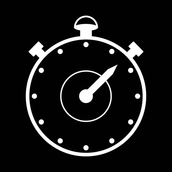 Icona Cronometro Sfondo Nero Illustrazione Vettoriale — Vettoriale Stock