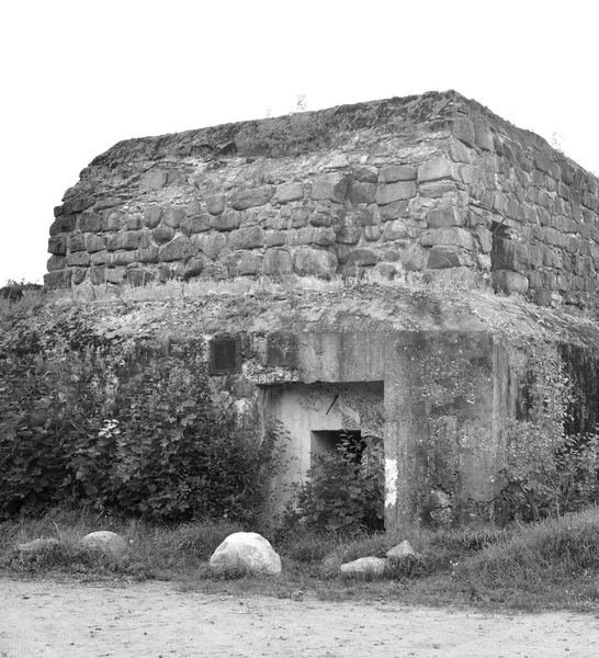 Fort Shants Ilha Kotlin São Petersburgo Rússia Preto Branco — Fotografia de Stock