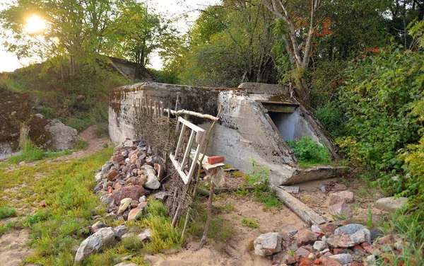 Ancien Bunker Militaire Sur Île Kotlin Saint Pétersbourg Russie — Photo