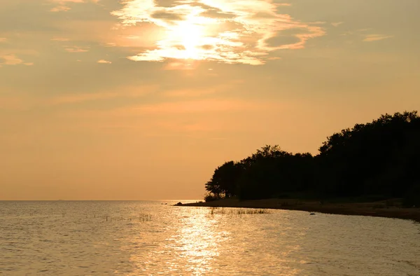 Фінська Затока Балтійського Моря Заході Сонця — стокове фото