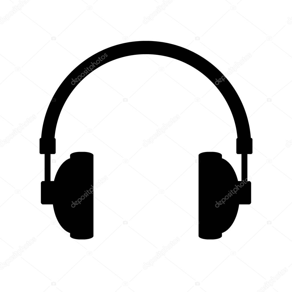 Headphones icon on white background. Vector illustration.